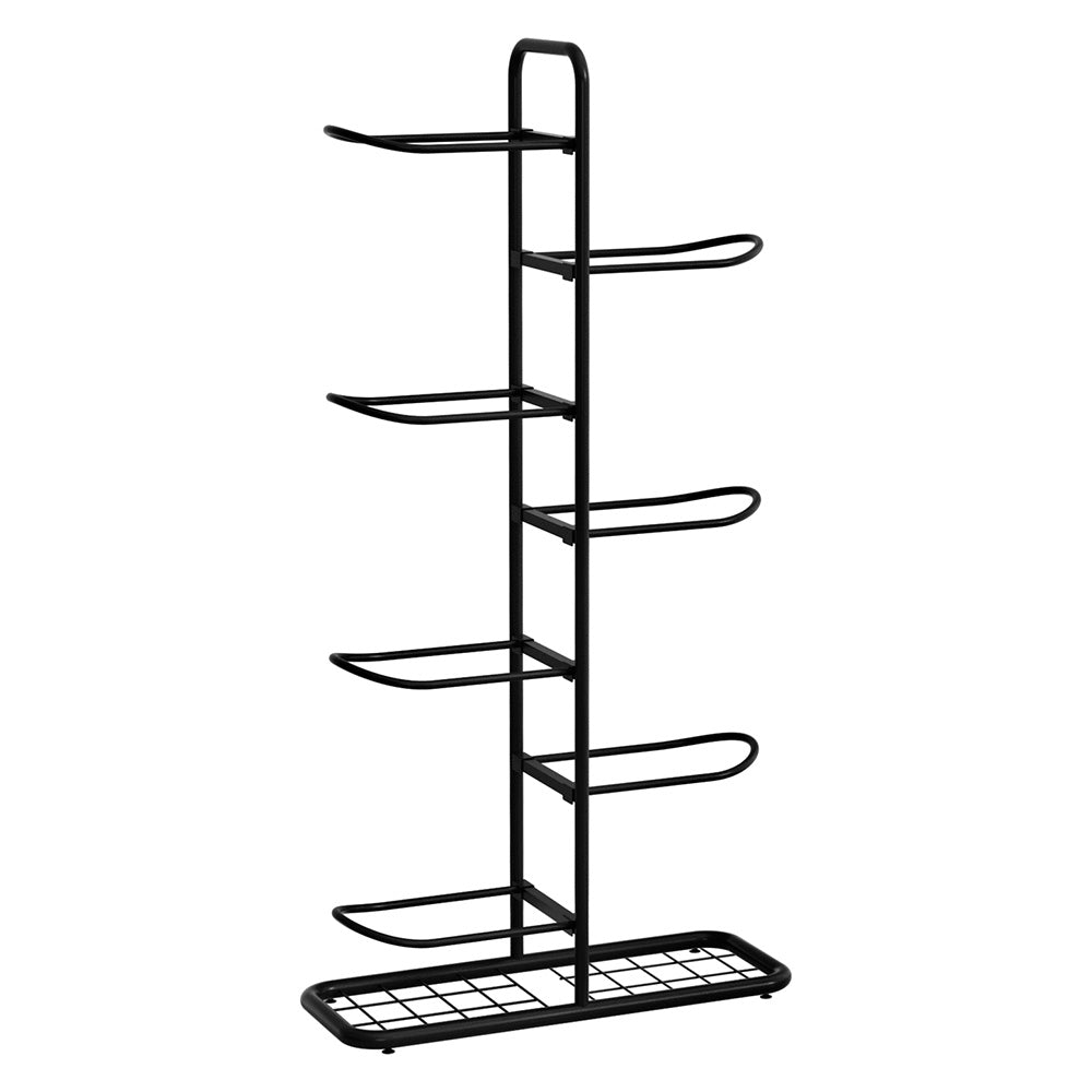 Everfit Ball Storage Rack Sports Equipment Organizer 7-Tier Holder for Garage Gym Black Awezingly