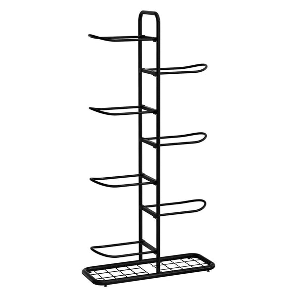 Everfit Ball Storage Rack Sports Equipment Organizer 7-Tier Holder for Garage Gym Black Awezingly