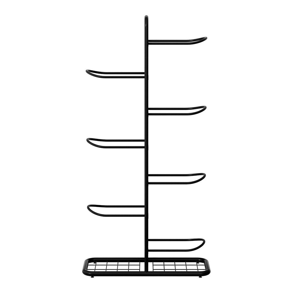 Everfit Ball Storage Rack Sports Equipment Organizer 7-Tier Holder for Garage Gym Black Awezingly