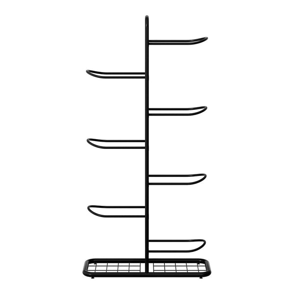 Everfit Ball Storage Rack Sports Equipment Organizer 7-Tier Holder for Garage Gym Black Awezingly