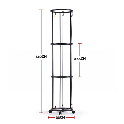 Everfit Vertical Ball Storage Rack with Wheels Sports Equipment Organiser