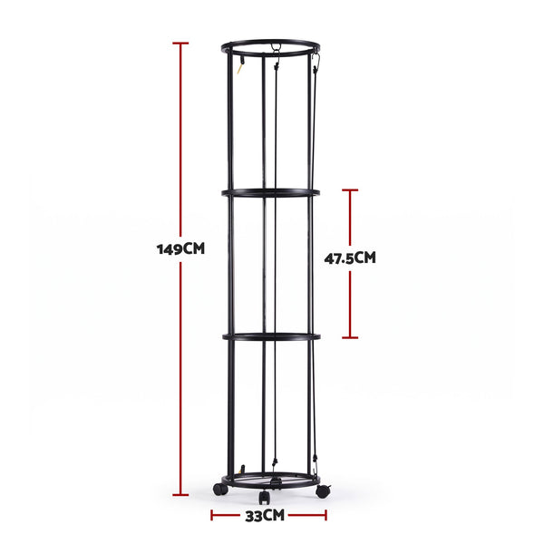 Everfit Vertical Ball Storage Rack with Wheels Sports Equipment Organiser Awezingly