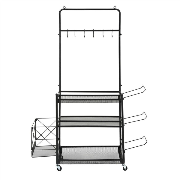 Everfit Yoga Mat Ball Storage Cart Multifunction Equipment Organizer Rack 145cm Awezingly