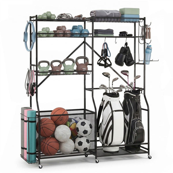 Everfit Sports Equipment Organizer Rack Multi Garage Storage for Golf Bag 174cm Awezingly