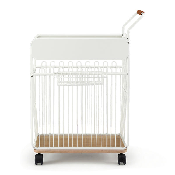 Everfit Yoga Mat Storage Rack Mobile Holder with Wheels Basket Home Gym Storage Organizer White Awezingly