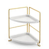Artiss Bathroom Corner Shelf Countertop Organiser Vanity Storage Rack White Gold