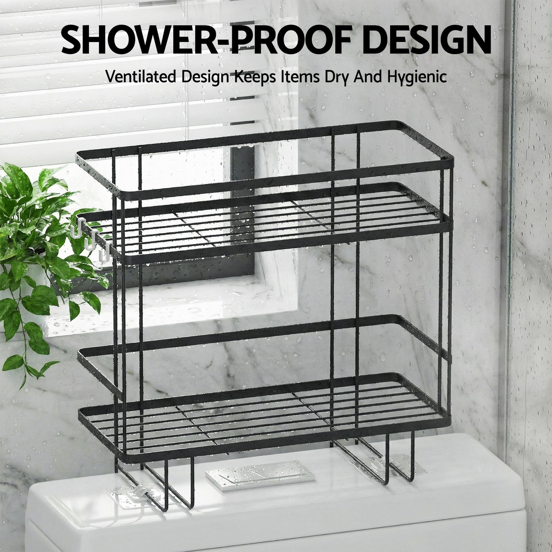 Artiss Over Toilet Storage Rack Bathroom Shelf Organizer 2 Tier Artiss
