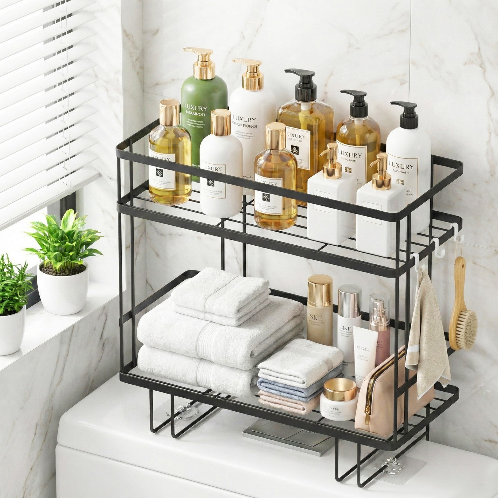 Artiss Over Toilet Storage Rack Bathroom Shelf Organizer 2 Tier Artiss