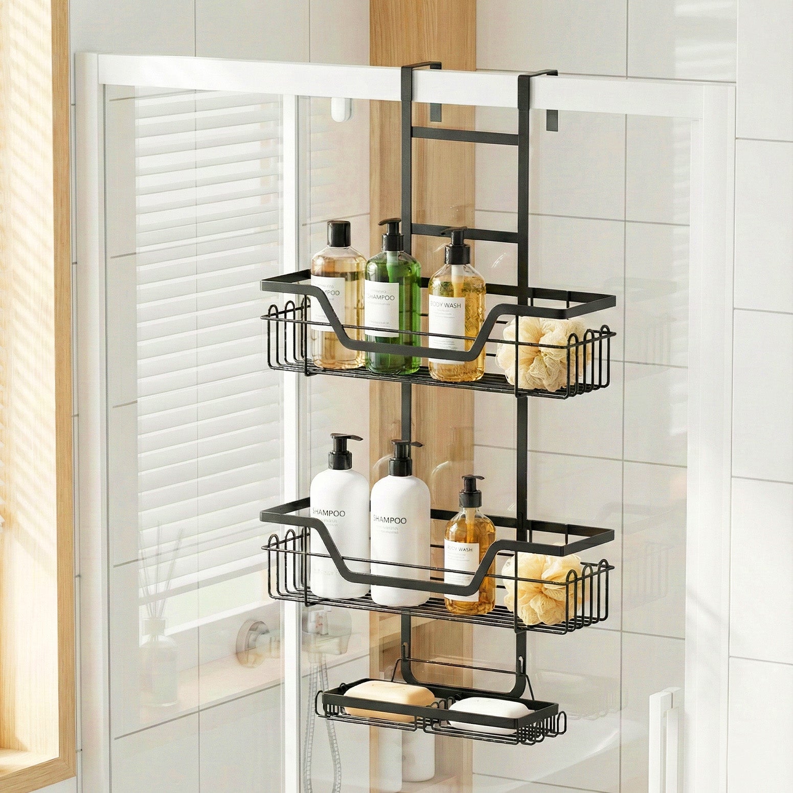 Artiss 3 Tier Over The Door Shower Caddy Hanging Bathroom Storage Organizer Artiss