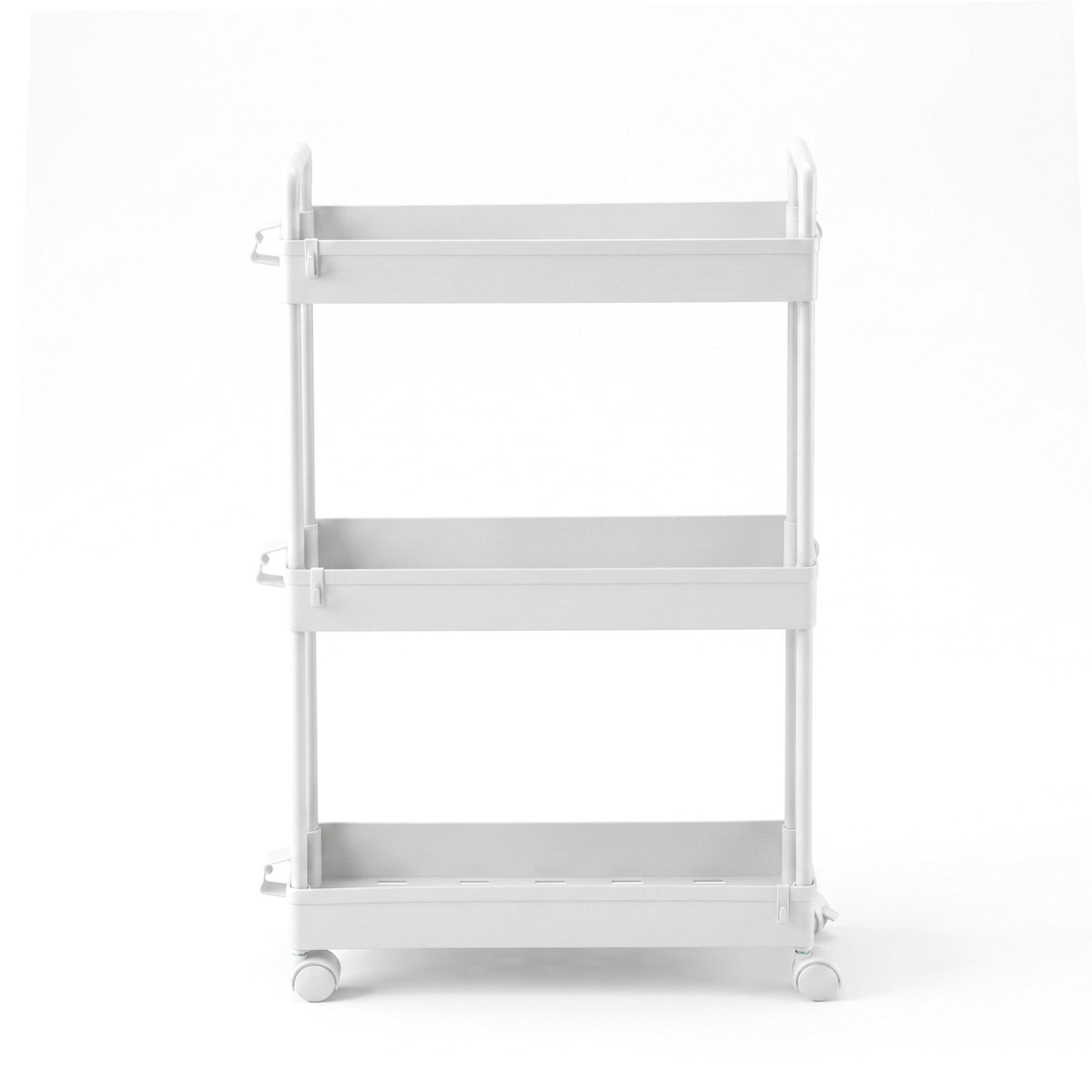 Artiss 3 Tier Slim Storage Trolley Narrow Utility Organiser Rack White Awezingly