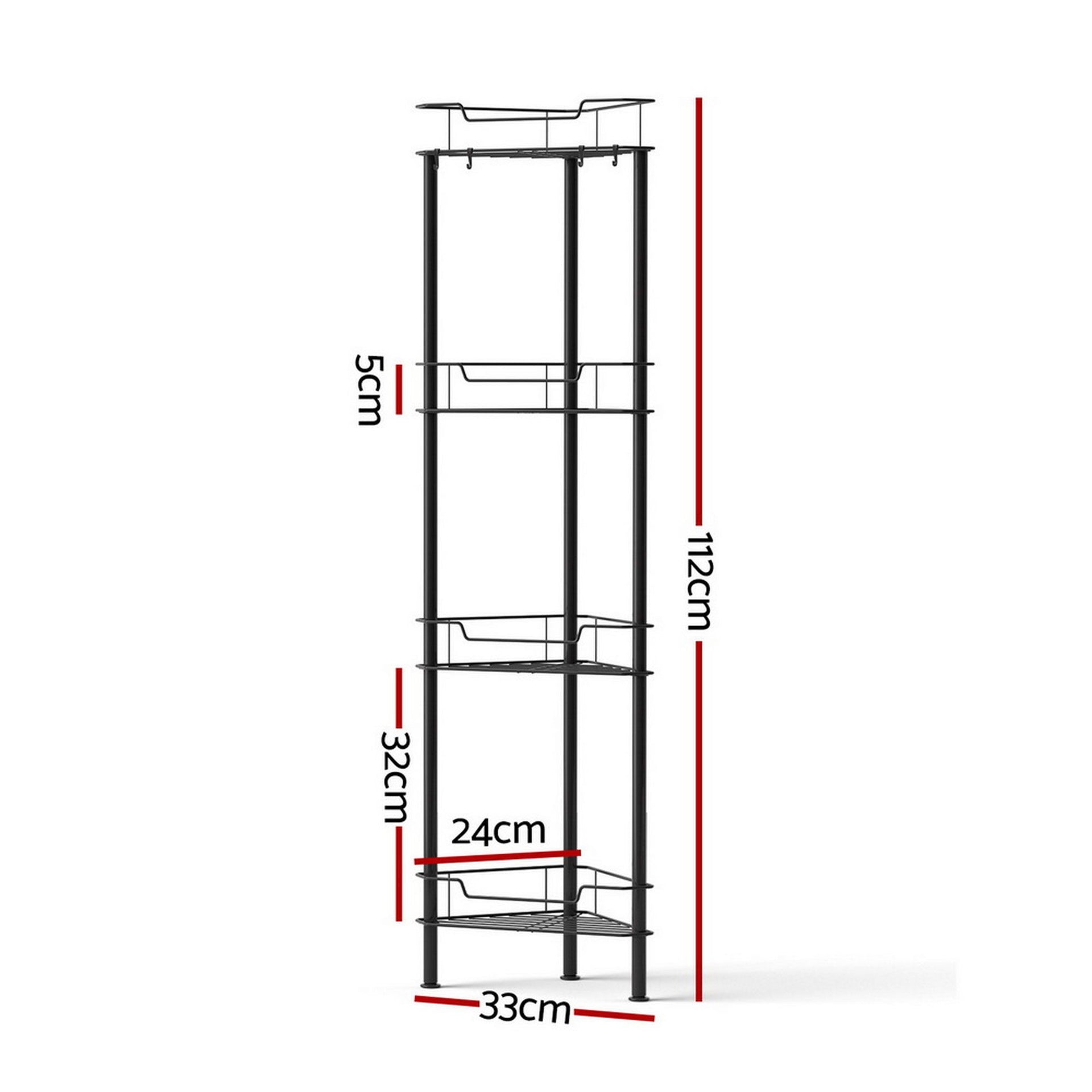 Artiss 2x Floor Standing Shower Caddy 4 Tier Rustproof Bathroom Storage Awezingly