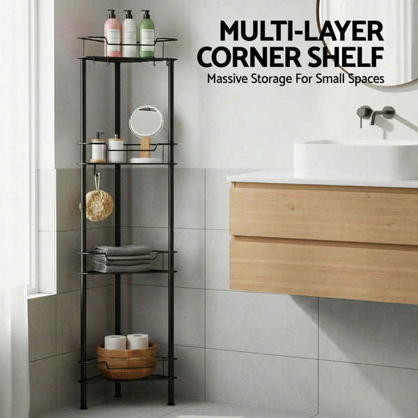 Artiss 2x Floor Standing Shower Caddy 4 Tier Rustproof Bathroom Storage Awezingly