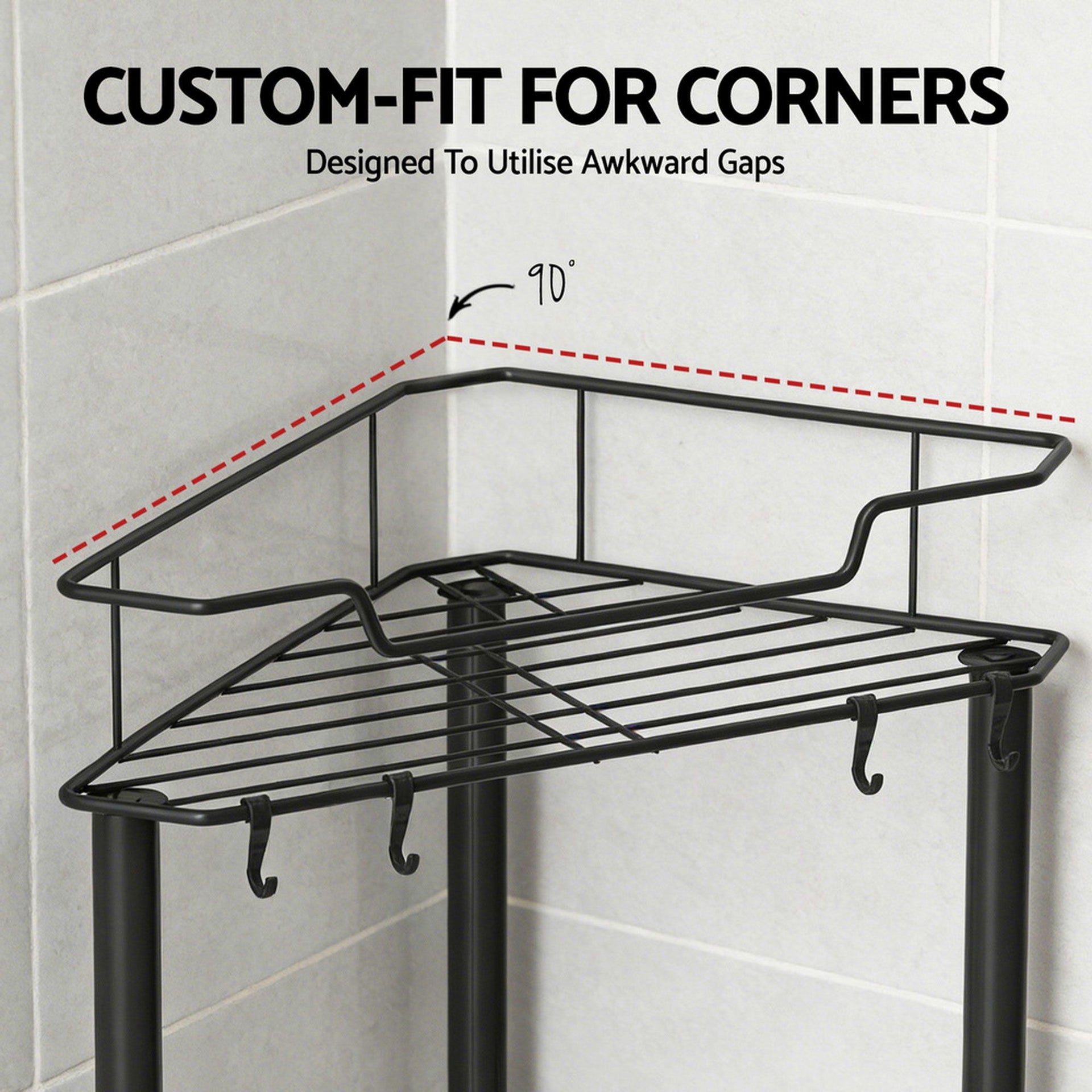 Artiss 2x Floor Standing Shower Caddy 4 Tier Rustproof Bathroom Storage Awezingly