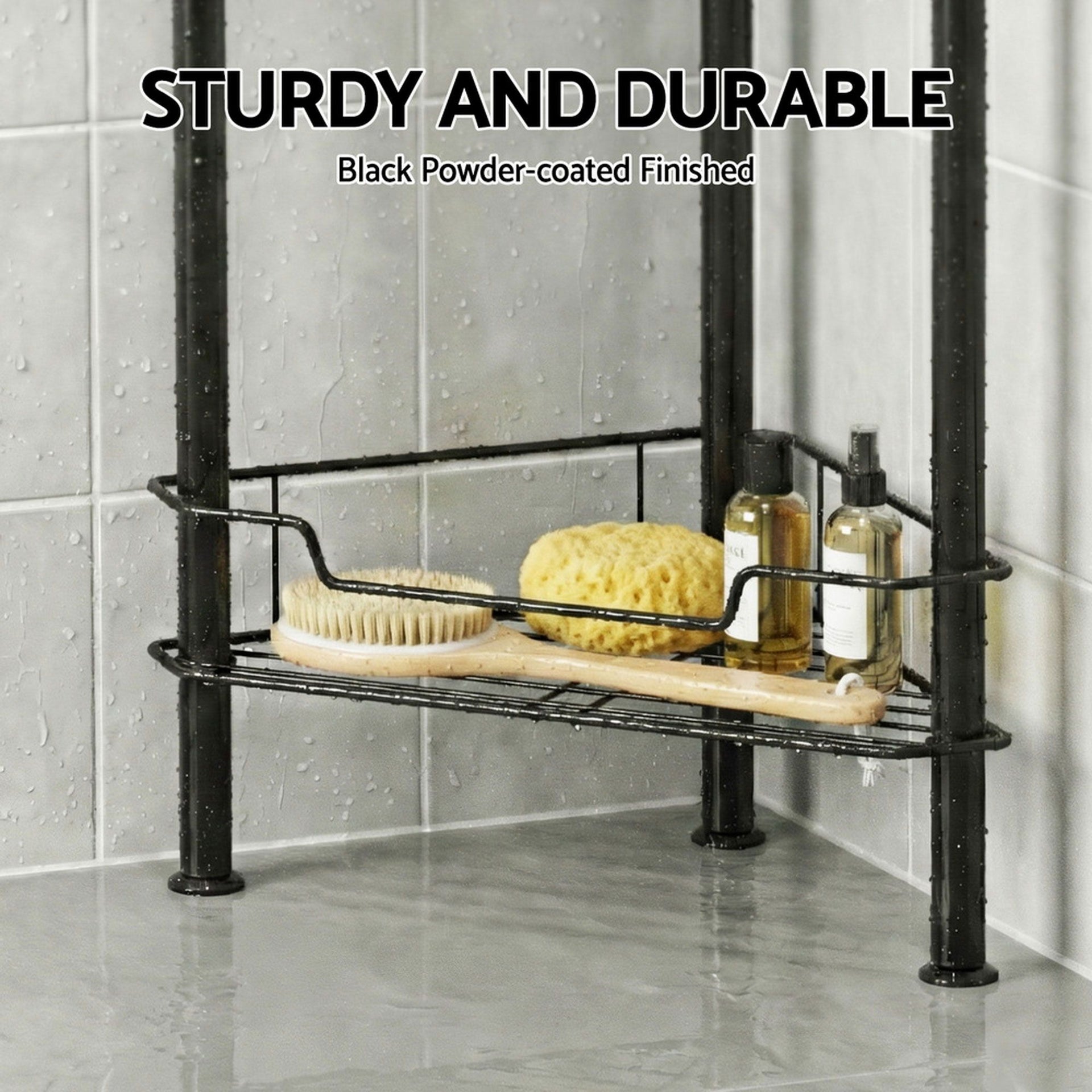 Artiss 2x Floor Standing Shower Caddy 4 Tier Rustproof Bathroom Storage Awezingly