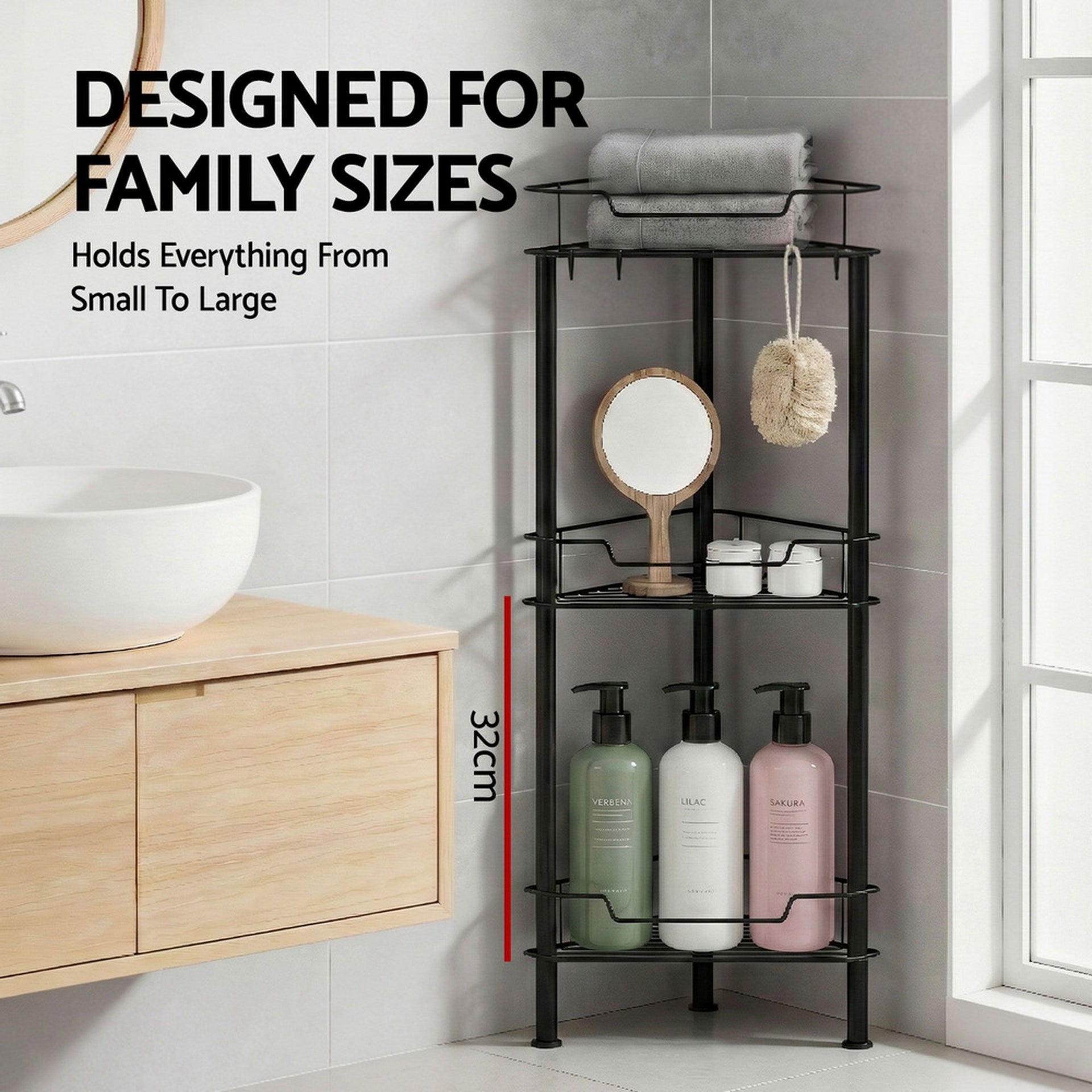 Artiss 2x Floor Standing Shower Caddy 4 Tier Rustproof Bathroom Storage Awezingly