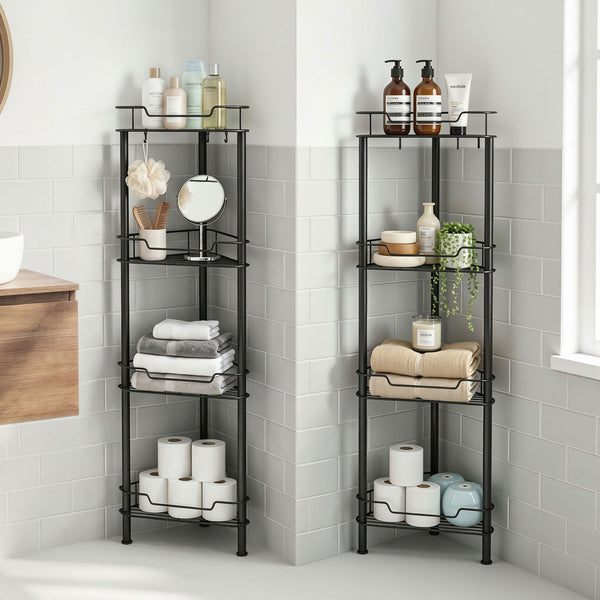 Artiss 2x Floor Standing Shower Caddy 4 Tier Rustproof Bathroom Storage Awezingly
