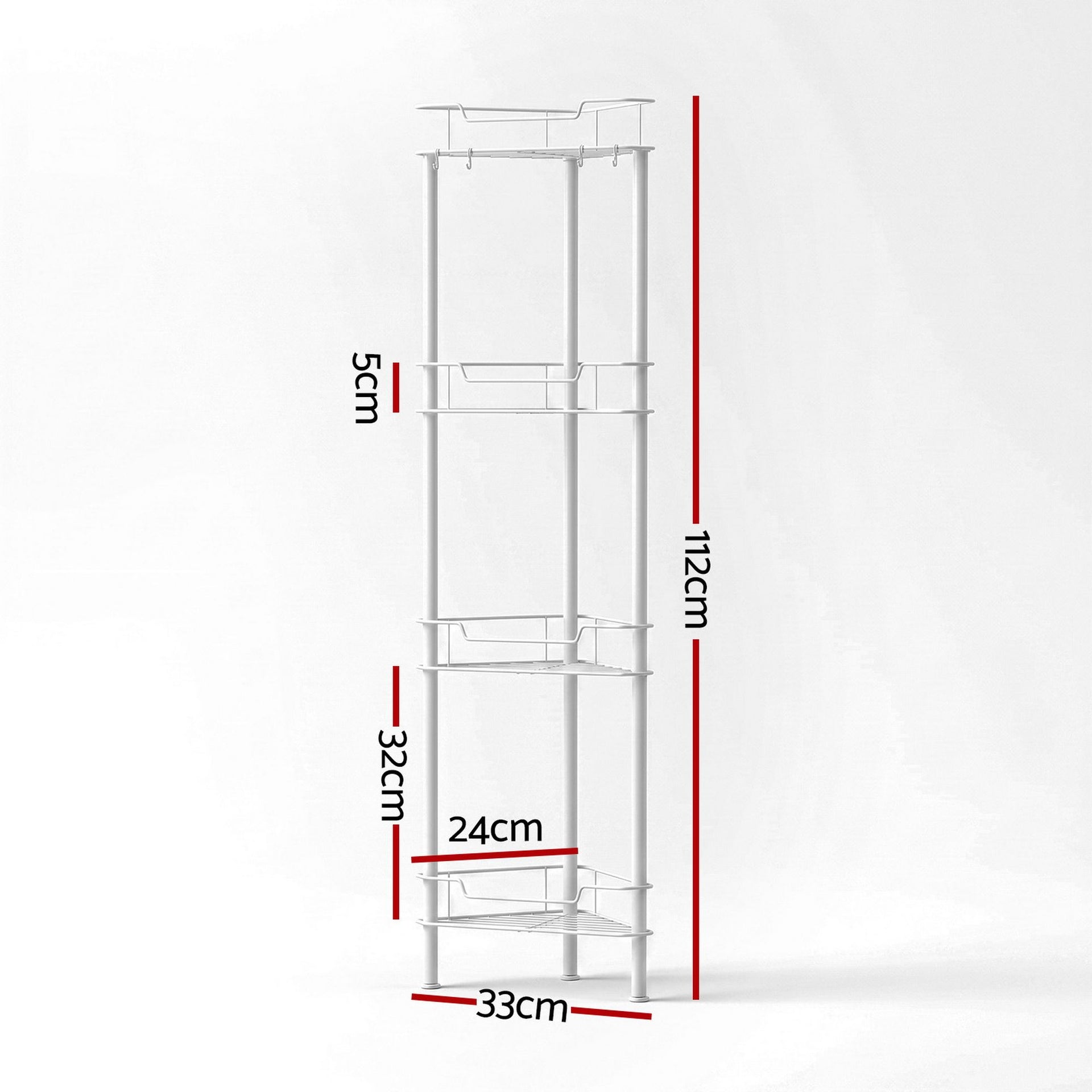 Artiss 4 Tier Floor Standing Corner Shower Caddy Bathroom Organizer White Artiss