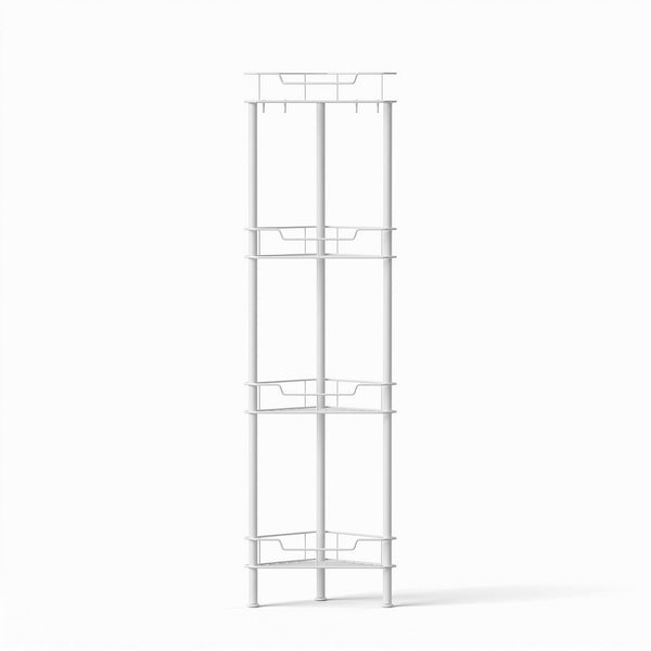 Artiss 4 Tier Floor Standing Corner Shower Caddy Bathroom Organizer White Artiss