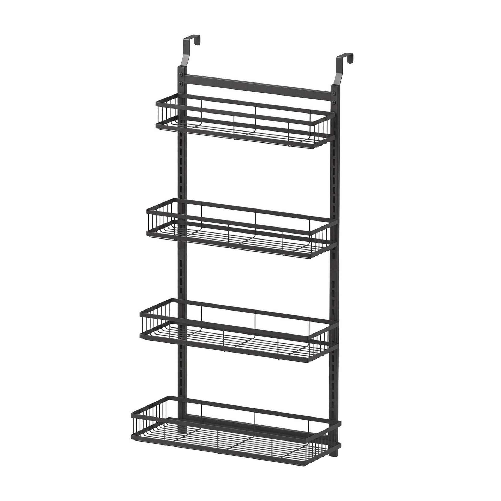 Artiss Over Door Bathroom Rack Hanging Organiser 4 Tier No Drill 91cm Black Awezingly