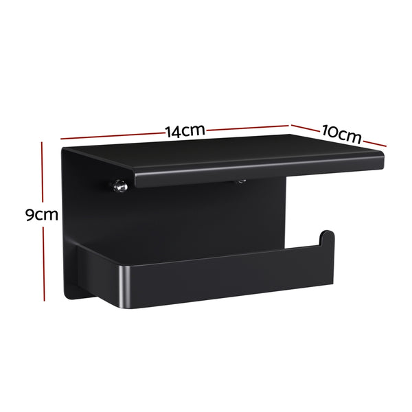 Cefito Toilet Paper Roll Holder w/ Storage Shelf Cefito