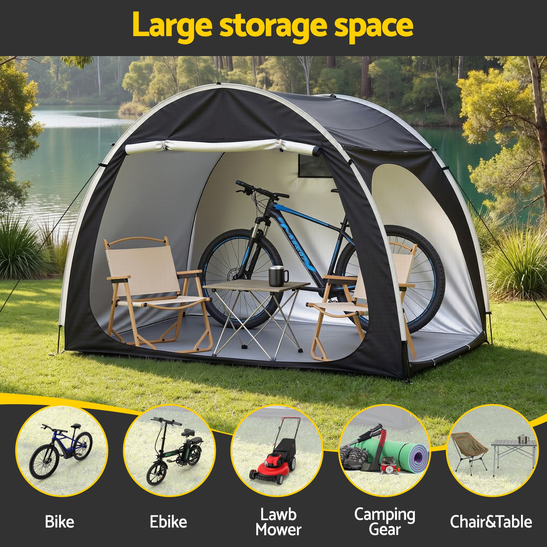 Giantz Bike Storage Tent Outdoor Waterproof UV Resistant Shelter w/ Ventilation Awezingly