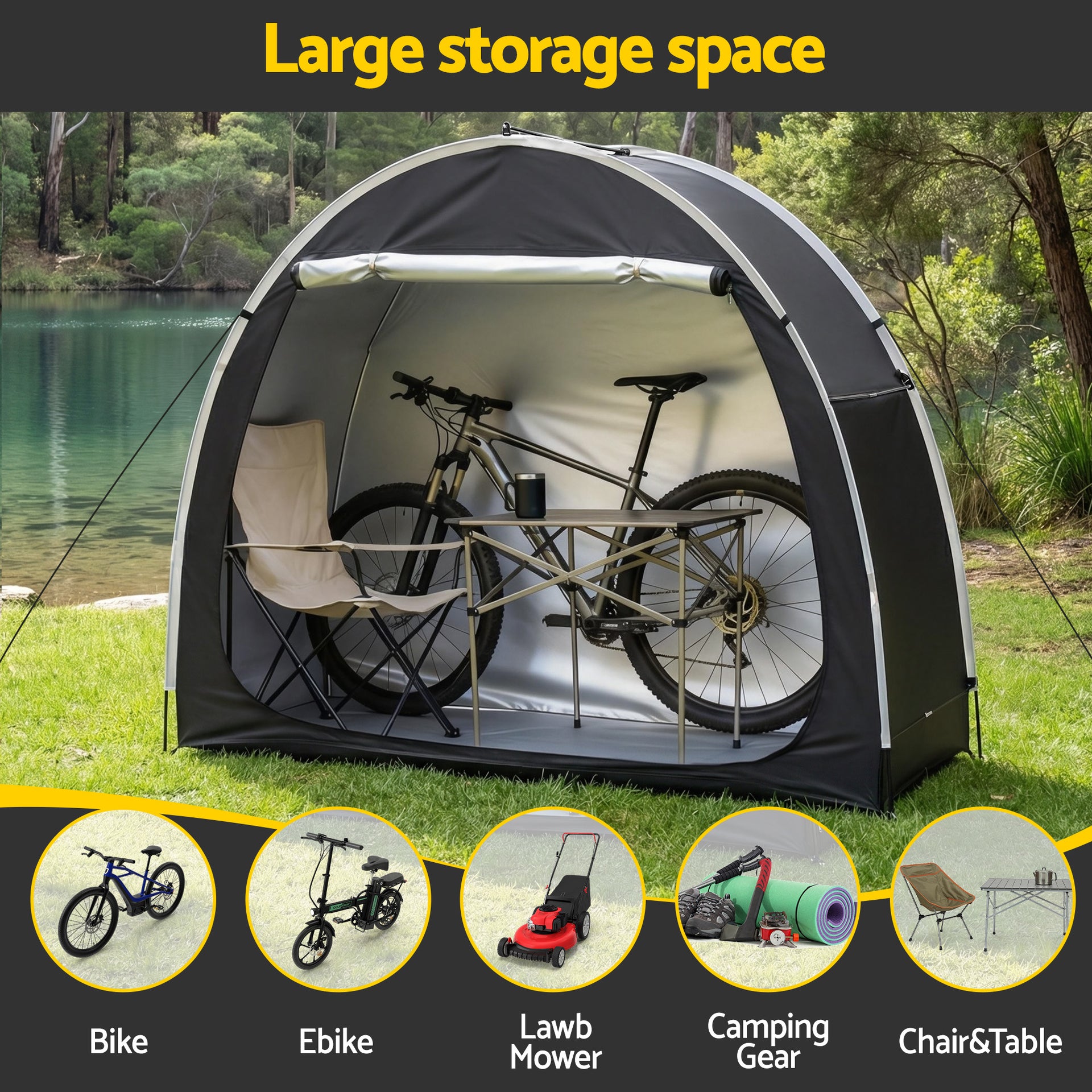 Giantz Bike Storage Tent Waterproof Outdoor UV Protection Shelter w/ Large Space Awezingly
