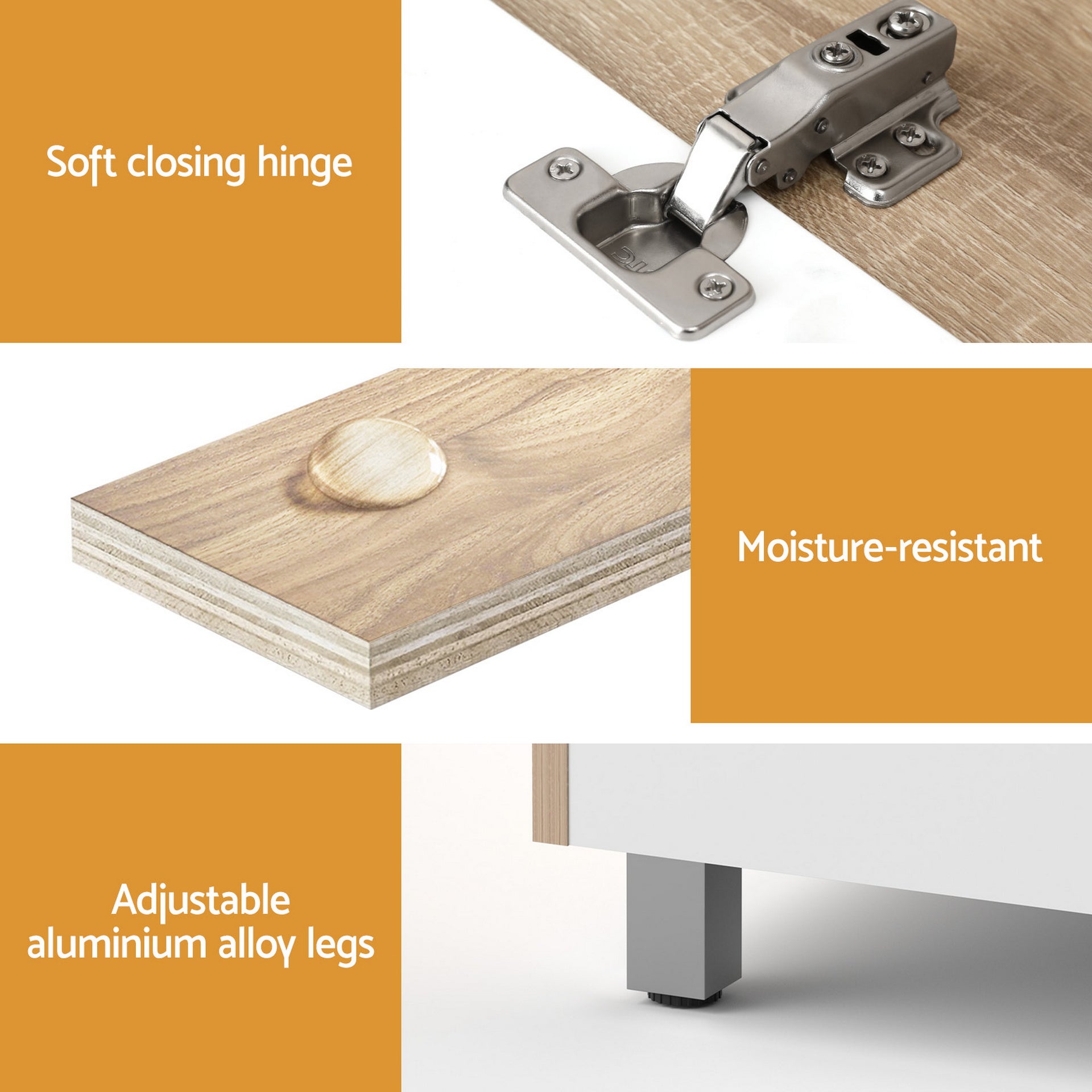 Cefito Vanity Unit 835mm Basin Bathroom Cabinet Side Storage Free Standing Sink Awezingly