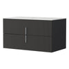 Cefito Vanity Unit 900mm Bathroom Cabinet Storage Wall Hung Black Timber Front
