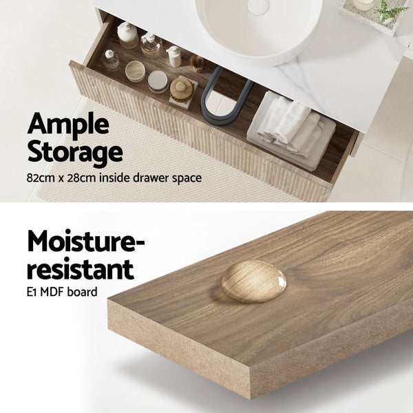 Cefito Vanity Unit 915mm with Basin Oak Awezingly