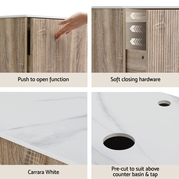 Cefito Vanity Unit 915mm with Basin Oak Awezingly