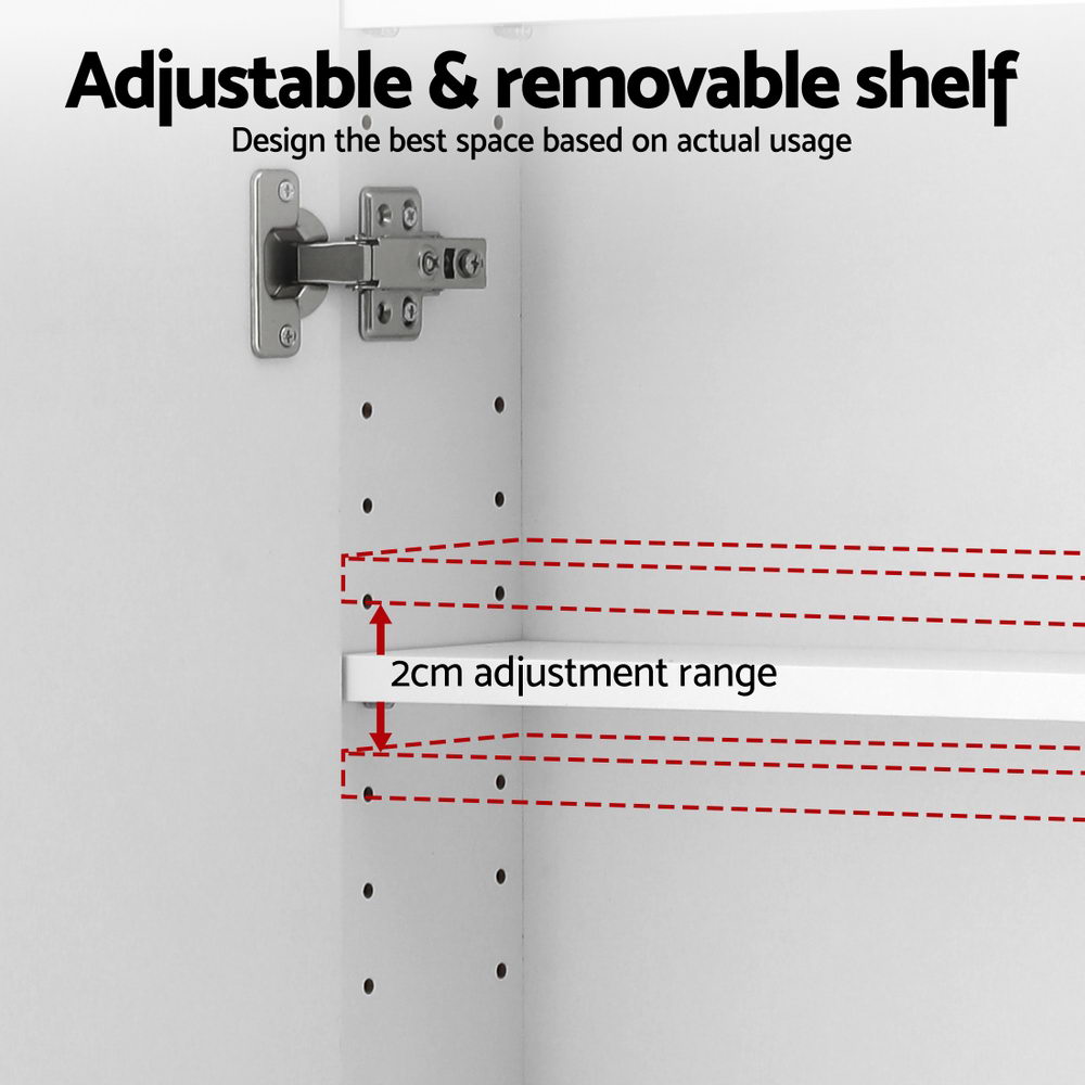 Cefito Bathroom Mirror Cabinet Medicine Shaving Arch Wall Hung 450x900mm White Awezingly