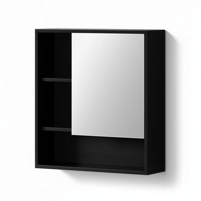 Cefito Bathroom Mirror Cabinet Mirrored Medicine Adjustable Shelf Wall Mounted 560mm Black
