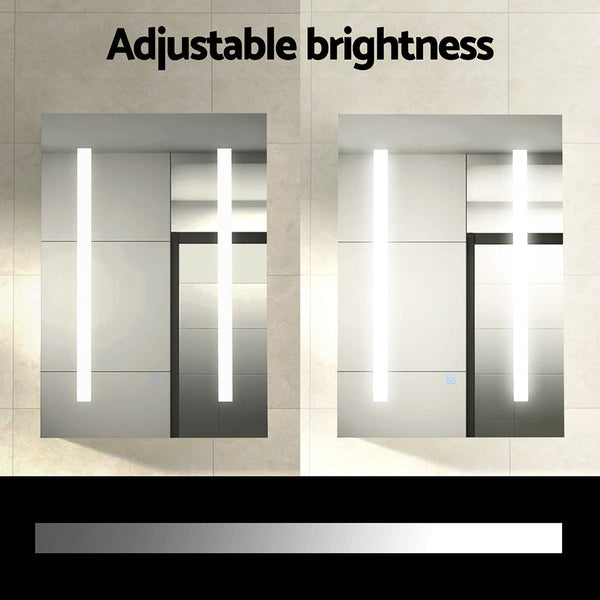 Bathroom Mirror Cabinet LED 500x720mm Medicine Wall Storage Awezingly