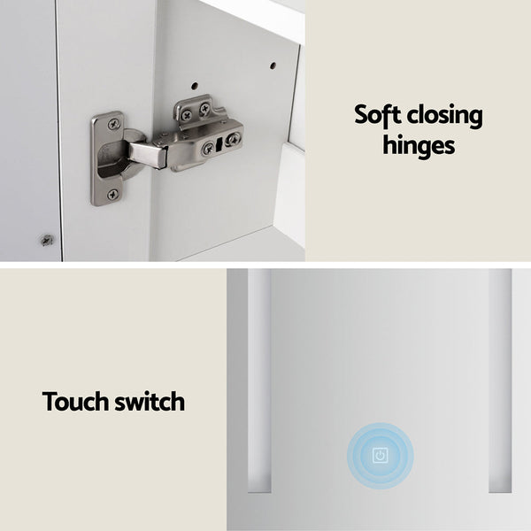 Bathroom Mirror Cabinet LED 500x720mm Medicine Wall Storage Awezingly