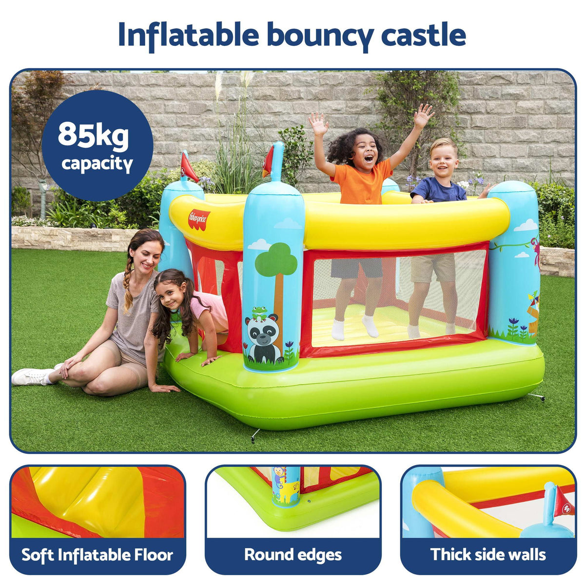 Bestway Kids Inflatable Jumping Castle Trampoline House 173cmx175cmx135cm Awezingly