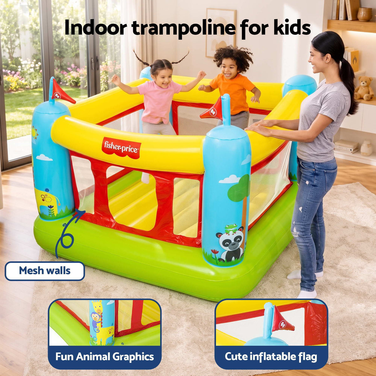 Bestway Kids Inflatable Jumping Castle Trampoline House 173cmx175cmx135cm Awezingly