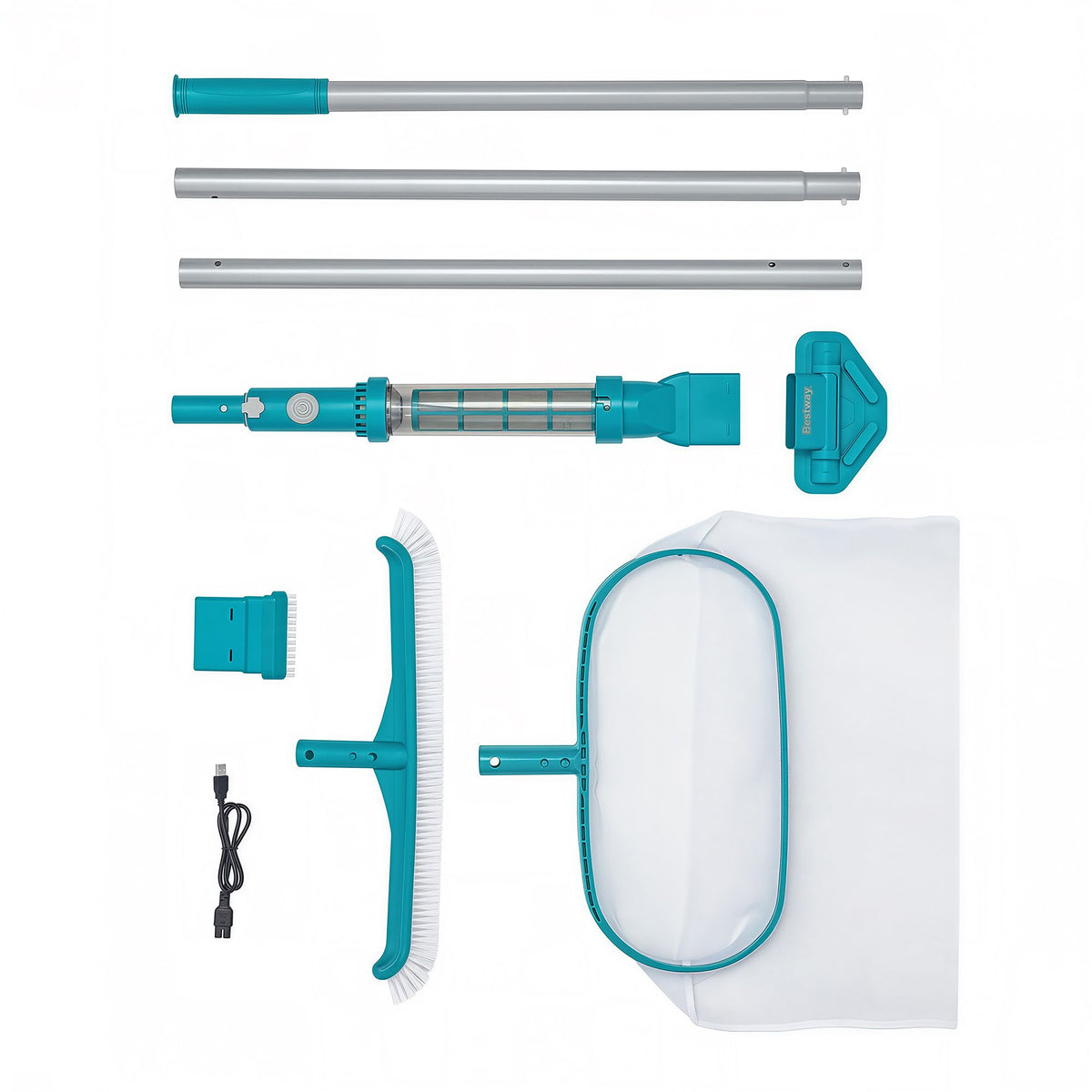 Bestway Pool Cleaner Maintenance Rechargeable Vacuum Cleaning Aluminium Pole 2m Awezingly