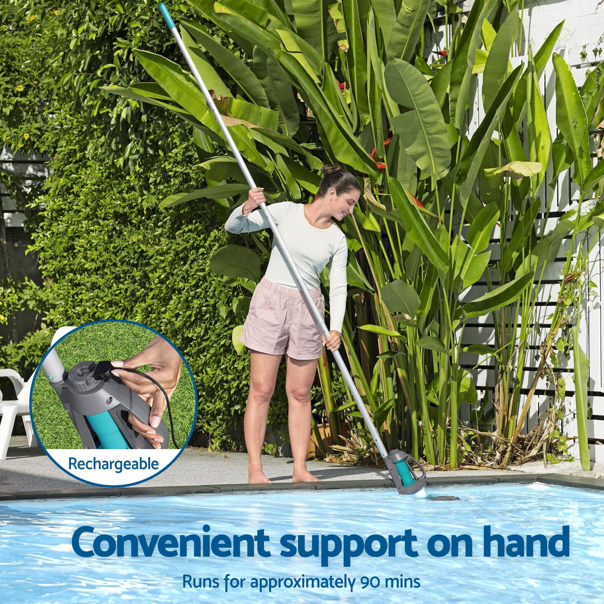 Bestway Pool Vacuum Cleaner Handheld Rechargeable Maintenance Kit Debris 2L Awezingly