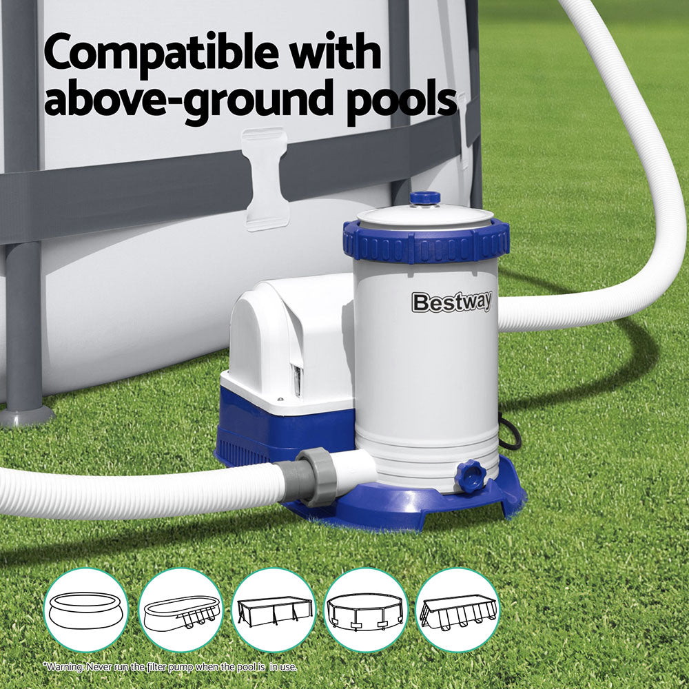 Bestway Pool Pump Cartridge Filter 2500GPH 9463L/H Flowclear™ Filters Cleaner Awezingly