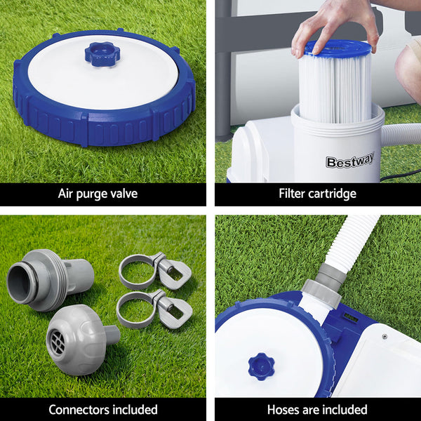 Bestway Pool Pump Cartridge Filter 2500GPH 9463L/H Flowclear™ Filters Cleaner Awezingly