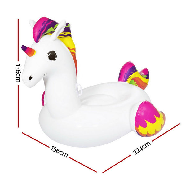 Bestway Unicorn Float Rider Inflatable Ride On Floating Pool Lounger 224x156CM Awezingly