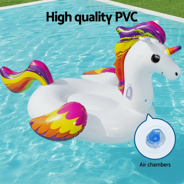 Bestway Unicorn Float Rider Inflatable Ride On Floating Pool Lounger 224x156CM Awezingly