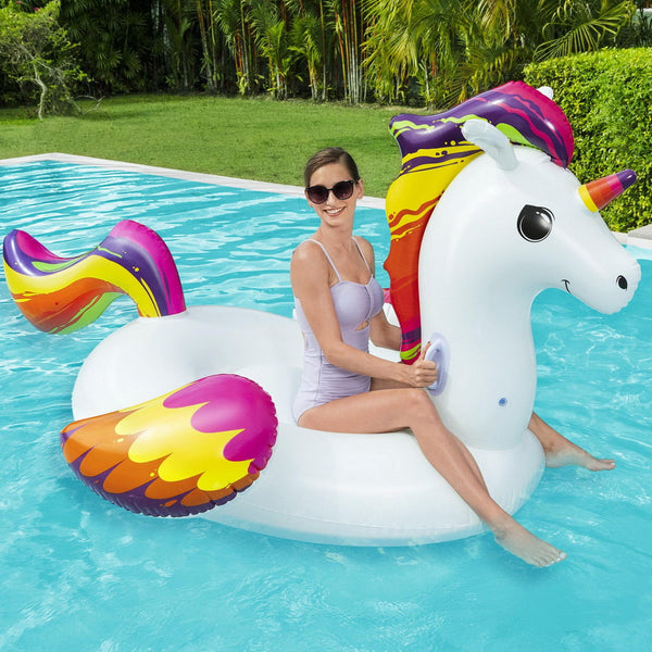 Bestway Unicorn Float Rider Inflatable Ride On Floating Pool Lounger 224x156CM Awezingly