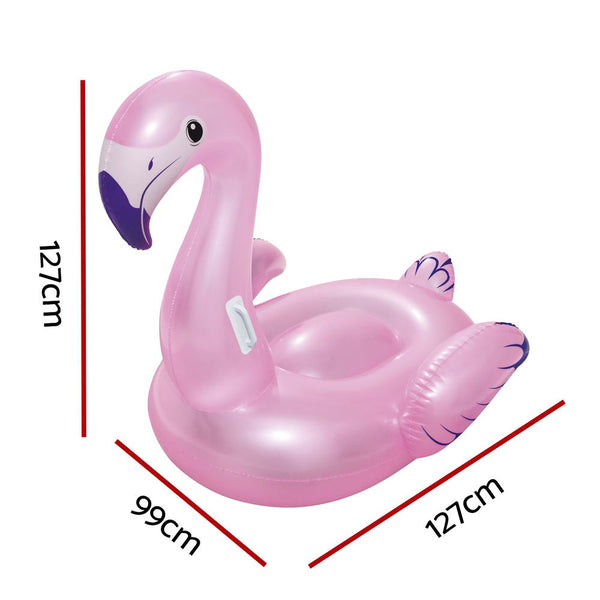 Bestway Kids Flamingo Rider Ride On Float Floating Seat Pool Lounger 1.27Mx1.27M Awezingly