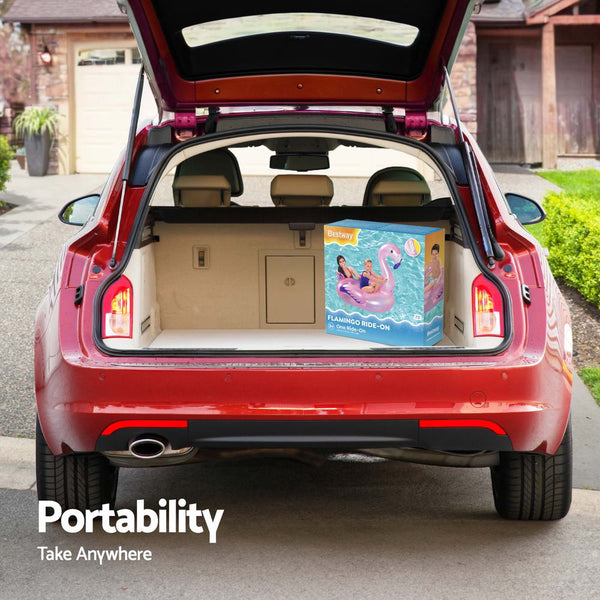 Bestway Kids Flamingo Rider Ride On Float Floating Seat Pool Lounger 1.27Mx1.27M Awezingly