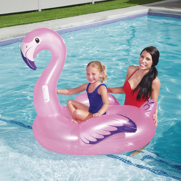 Bestway Kids Flamingo Rider Ride On Float Floating Seat Pool Lounger 1.27Mx1.27M Awezingly