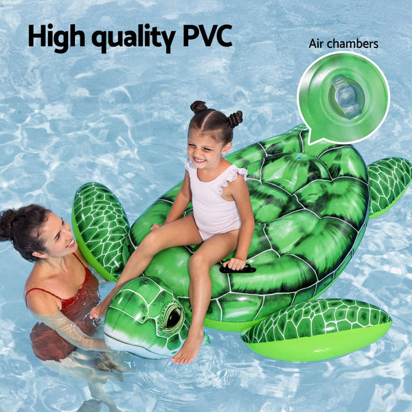 Bestway Float Turtle Rider Inflatable Ride On Floating Pool Lounger 153x140CM Awezingly