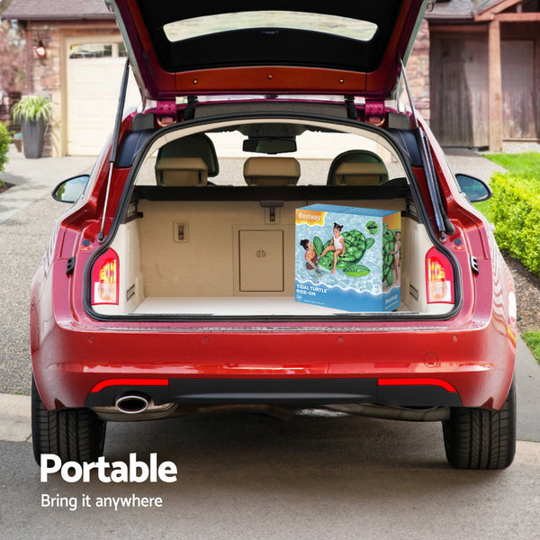 Bestway Float Turtle Rider Inflatable Ride On Floating Pool Lounger 153x140CM Awezingly