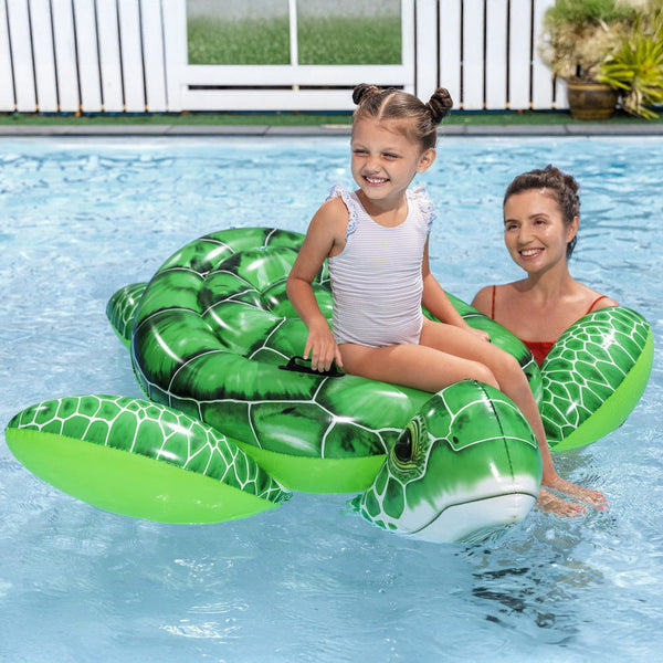Bestway Float Turtle Rider Inflatable Ride On Floating Pool Lounger 153x140CM Awezingly
