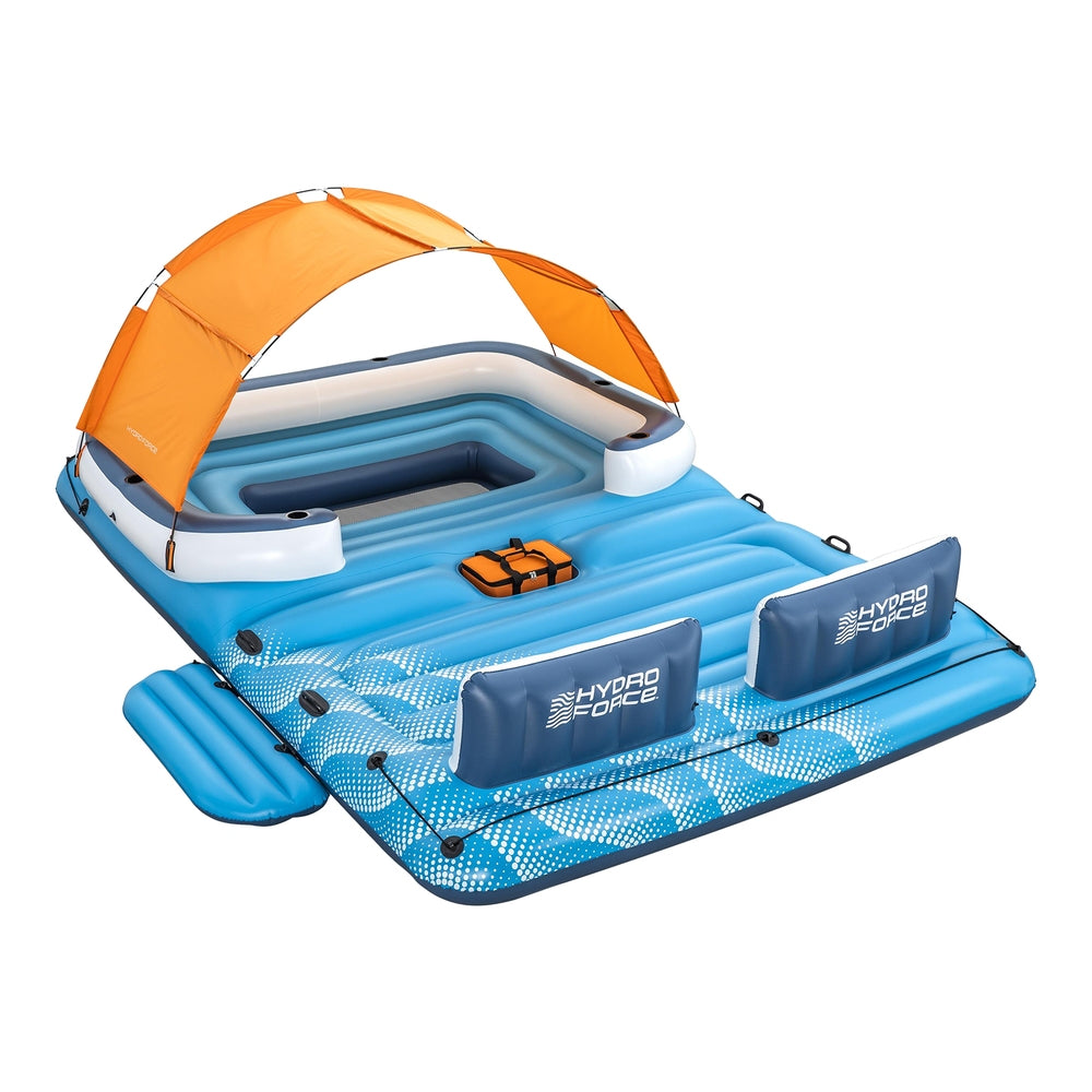 Bestway Pool Float Island Inflatable Lounge 6-person Raft Seat Canopy Awezingly
